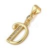Brass Micro Pave Cubic Zirconia Pendants KK-M319-02G-D-2