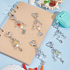12Pcs 12 Styles Sea Animals Acrylic & Alloy Star Pendant Decoration HJEW-PH01951-5