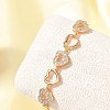 Brass Micro Pave Cubic Zirconia Link Chain Bracelets KK-R217-47G-2