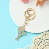 Golden Alloy Rhinestone Keychain KEYC-YW00105-25-1