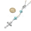 Synthetic Magnesite Rosary Bead Necklaces NJEW-TA00122-01-3