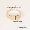 Brass Micro Pave Cubic Zirconia Finger Rings for Women PY9087-3-1