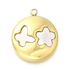 Ion Plating(IP) 304 Stainless Steel Pave Shell Pendants STAS-K263-70G-1