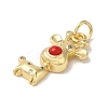 Rack Plating Brass Micro Pave Cubic Zirconia Enamel Pendants KK-K377-88G-02-2
