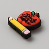 Apple & Pencil Food Grade Eco-Friendly Silicone Focal Beads SIL-WH0018-15-2
