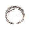 Non-Tarnish Wave 304 Stainless Steel Cuff Rings for Women RJEW-G322-08P-3