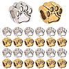 100Pcs 2 Styles Tibetan Style Zinc Alloy Dog Paw Prints European Beads MPDL-AR0001-02-1