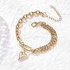 Heart Alloy Charm Bracelets BJEW-JB12775-02-2