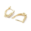 Brass Micro Pave Clear Cubic Zirconia Hoop Earring Findings KK-Z143-05G-2