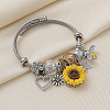 Sunflower & Heart & Bees Brass Cuff Bangles FS-WG88ED5-01-2