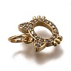 Brass Micro Pave Clear Cubic Zirconia Charms ZIRC-B002-55G-2