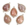 Natural Sunstone Faceted Teardrop Links G-B126-03G-03-1