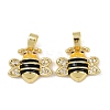Brass Micro Pave Cubic Zirconia Pendants KK-F908-01G-C03-1