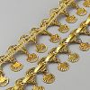 Polyester Fringe Lace Trim Ribbon with Iron Charms Tassel OCOR-WH0078-337B-1-2