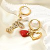 Heart & Word LOVE 304 Stainless Steel Micro Pave Clear Cubic Zirconia Hoop Earrings EJEW-B140-07G-2