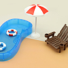 Plastic Miniature Beach Chair Display Decorations MIMO-PW0003-074-2