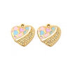 304 Stainless Steel with Crystal Rhinestone Enamel Pendants STAS-G358-11G-1