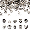 100Pcs 10 Style Tibetan Style Alloy European Beads TIBEB-MP0001-01-1