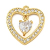 Rack Plating Brass Micro Pave Cubic Zirconia Pendants KK-Z063-21G-1