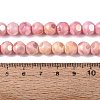 Ombre Effect Dyed Electroplate Opaque Glass Beads Strands EGLA-Q130-01A-19-5