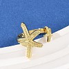 Brass Open Cuff Rings for Women RJEW-R032-05G-3