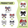 16Pcs 4 Colors Bowknot Rhinestone Patches PATC-TA0001-18-5