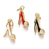 Brass Micro Pave Clear Cubic Zirconia Stilettos Pendants ZIRC-B002-35G-1