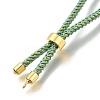 Braided Cotton Cord Slider Bracelet Making MAK-R001-01G-30-4