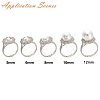 Flower Brass Micro Pave Clear Cubic Zirconia Cuff Ring Settings KK-D378-32P-6