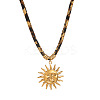 304 Stainless Steel Pendant Polyester Leopard Print Cord Necklaces for Women FS-WG8EA49-01-1