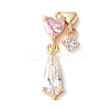 Brass Micro Pave Cubic Zirconia Pendants KK-A253-06G-01-1