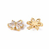 Brass Clear Cubic Zirconia Pendants X-ZIRC-S068-025-NF-2