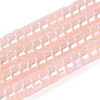 AB Color Plated Imitation Jade Glass Beads Strands GLAA-T026-3x6mm-J05-1