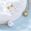 Round Plastic Imitation Pearl Stud Earrings & Cubic Zirconia Rhinestone Cuff Choker Necklaces Sets SJEW-U003-07G-3