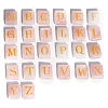 26Pcs 26 Styles Rectangle Natural Rose Quartz Lettern Stones PW-WG36204-04-1