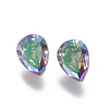 Electroplated Cubic Zirconia Pointed Back Cabochons ZIRC-I024-6x8-04-2