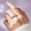 Brass Micro Pave Cubic Zirconia Cuff Open Rings WG41935-01-4