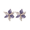 Alloy Enamel Stud Earrings for Women WG8E049-02-3
