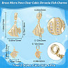 8Pcs 2 Style Brass Micro Pave Clear Cubic Zirconia Charms ZIRC-BBC0001-86-2
