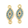 Brass Micro Pave Cubic Zirconia Connector Charms KK-U056-45G-1