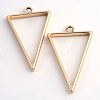 Rack Plating Alloy Triangle Open Back Bezel Pendants PALLOY-S047-09C-FF-1