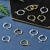 12Pcs 2 Colors Brass Clip-on Hoop Earring Findings KK-FS0001-48-10