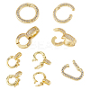 10Pcs 5 Styles Brass Micro Pave Clear Cubic Zirconia Twister Clasps ZIRC-HS0001-20-1