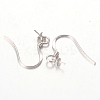 Platinum Plated Sterling Silver Earring Hooks X-H480-3mm-P-1