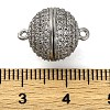 Brass Micro Pave Clear Cubic Zirconia Magnetic Clasps KK-A230-02B-P-3