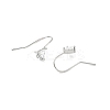 Brass Micro Pave Clear Cubic Zirconia Triangle Earring Hooks KK-L254-11P-2
