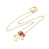 304 Stainless Steel & Plastic Colorful Cloud Moon Star Pendant Necklaces for Women NJEW-U032-01G-4