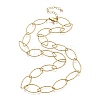 Ion Plating(IP) 304 Stainless Steel Horse Eye Link Chain Necklace for Men Women STAS-B039-02G-3