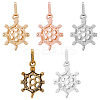 HOBBIEASY 5Pcs 5 Colors Brass Bead Cage Pendants KK-HY0001-57-1
