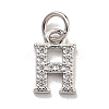Initial Letter Brass with Cubic Zirconia Charms KK-Q814-26H-P-1